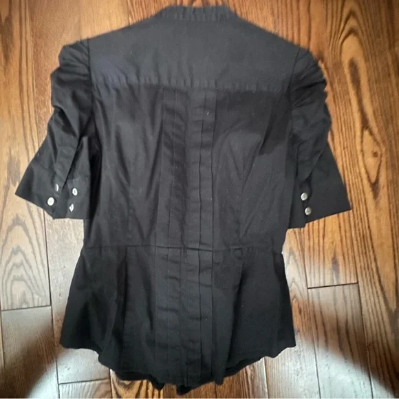 Bebe Black Ruffled Collar Top - Picture 5 of 5